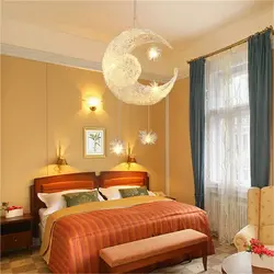 Photo chandeliers low in the bedroom