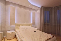 Plasterboard ceilings photo for a bedroom with lighting in a modern