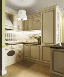 Бежевая кухня классика фото
