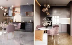 Dusty rose color in the kitchen interior photo how