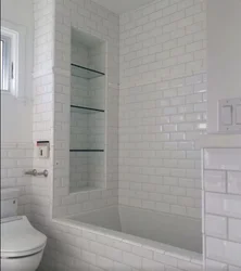 Bathroom tile shelves design