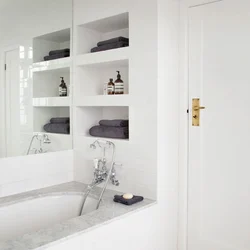 Bathroom tile shelves design