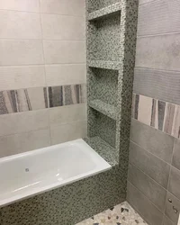 Ванна бөлмесіне арналған плиткалар сөрелерінің дизайны