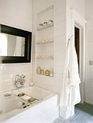 Bathroom tile shelves design