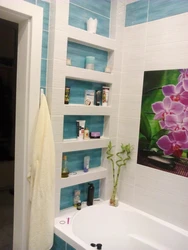 Bathroom tile shelves design