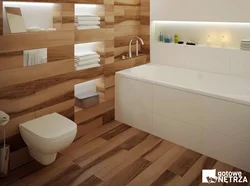 Finishing the walls with laminate in the bathroom photo