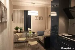 Интерьер кухни 11 м с диваном
