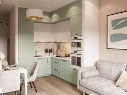 Kitchen interior 11 m with sofa