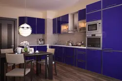 Brown kitchens with blue photo