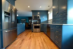 Brown Kitchens With Blue Photo