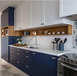 Brown Kitchens With Blue Photo