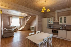 Kitchen living room at the dacha photo