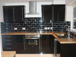Black apron in the kitchen interior