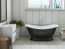 Bath bowl in the bathroom interior photo