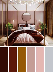 Combination of brown with other colors in the bedroom interior