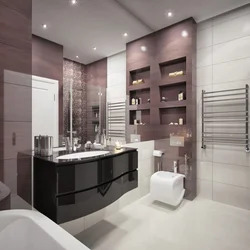 Gray Brown Bathroom Interior