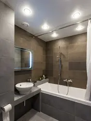 Gray brown bathroom interior