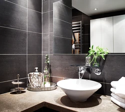Gray Brown Bathroom Interior