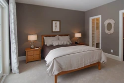 Color combination brown in the bedroom interior with what color