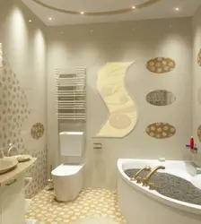 Design of a combined bathroom with a corner bath