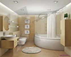 Бұрыштық ваннасы бар аралас ваннаның дизайны