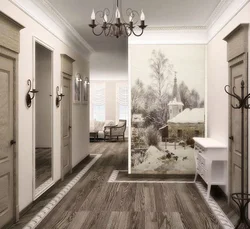 Gray wallpaper for the hallway and corridor photo