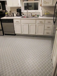 Linoleum for kitchen tiles, light photo