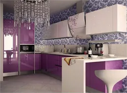 Интерьер кухни как подобрать обои фото