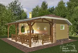 Summer kitchen with terrace under one roof projects photos