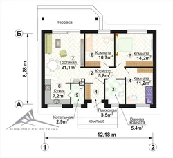 3 otaqlı evin planı şəkil