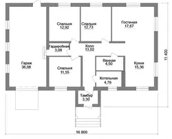 Layout of a house with 3 bedrooms photo