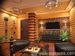 Block house in the living room interior