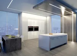 Types of suspended ceilings photos for kitchens with LED