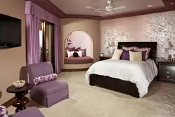 Bedroom interior brown lilac