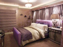 Bedroom interior brown lilac