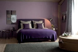 Bedroom interior brown lilac