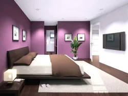 Bedroom interior brown lilac