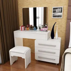 Photo Of A Dressing Table In The Bedroom With A Mirror