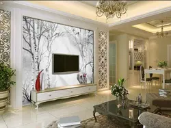 Beautiful wall in the living room for TV photo
