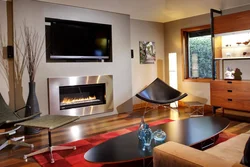 Large TV on the wall in the living room photo