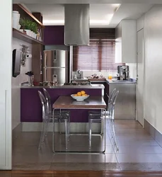 Combination of gray white with other colors in the kitchen interior