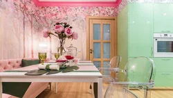 Combination Of Pink In The Kitchen Interior Photo