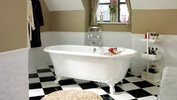 Clawfoot bathtub in the bathroom interior