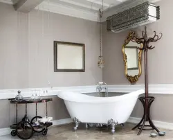 Clawfoot bathtub in the bathroom interior