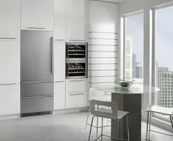 Kitchen interior with built-in wardrobe