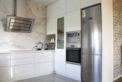 Kitchen interior with built-in wardrobe