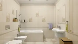 Bej döşəmə fotoşəkili ilə vanna otağı