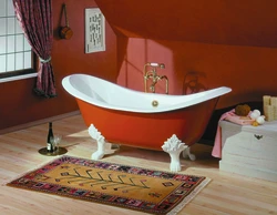 Clawfoot bathtub in the bathroom interior
