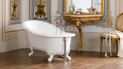 Clawfoot bathtub in the bathroom interior