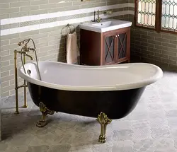 Clawfoot bathtub in the bathroom interior